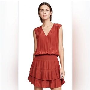 NWT Ramy Brook Silk mini dress in clay